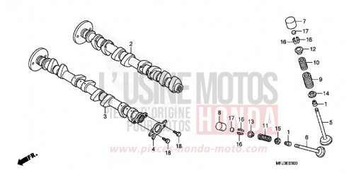 ALBERO A CAMME/VALVOLA CBR600RAA di 2010